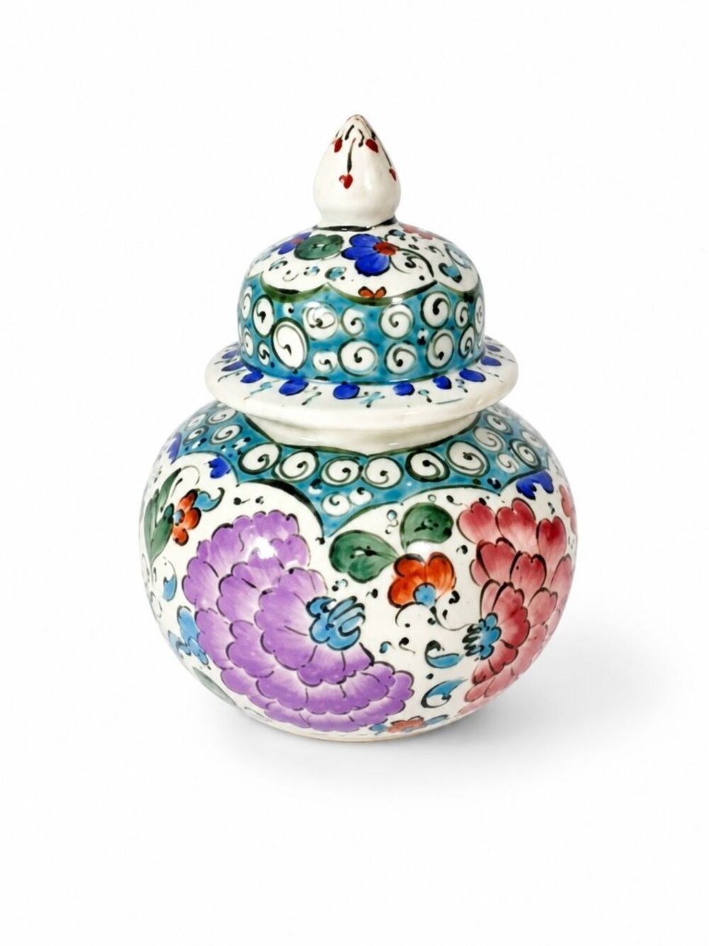 Ginger Jar Pottery Turkish Hand Painted Kutahya Colorful Home Shelf Decor Turkey